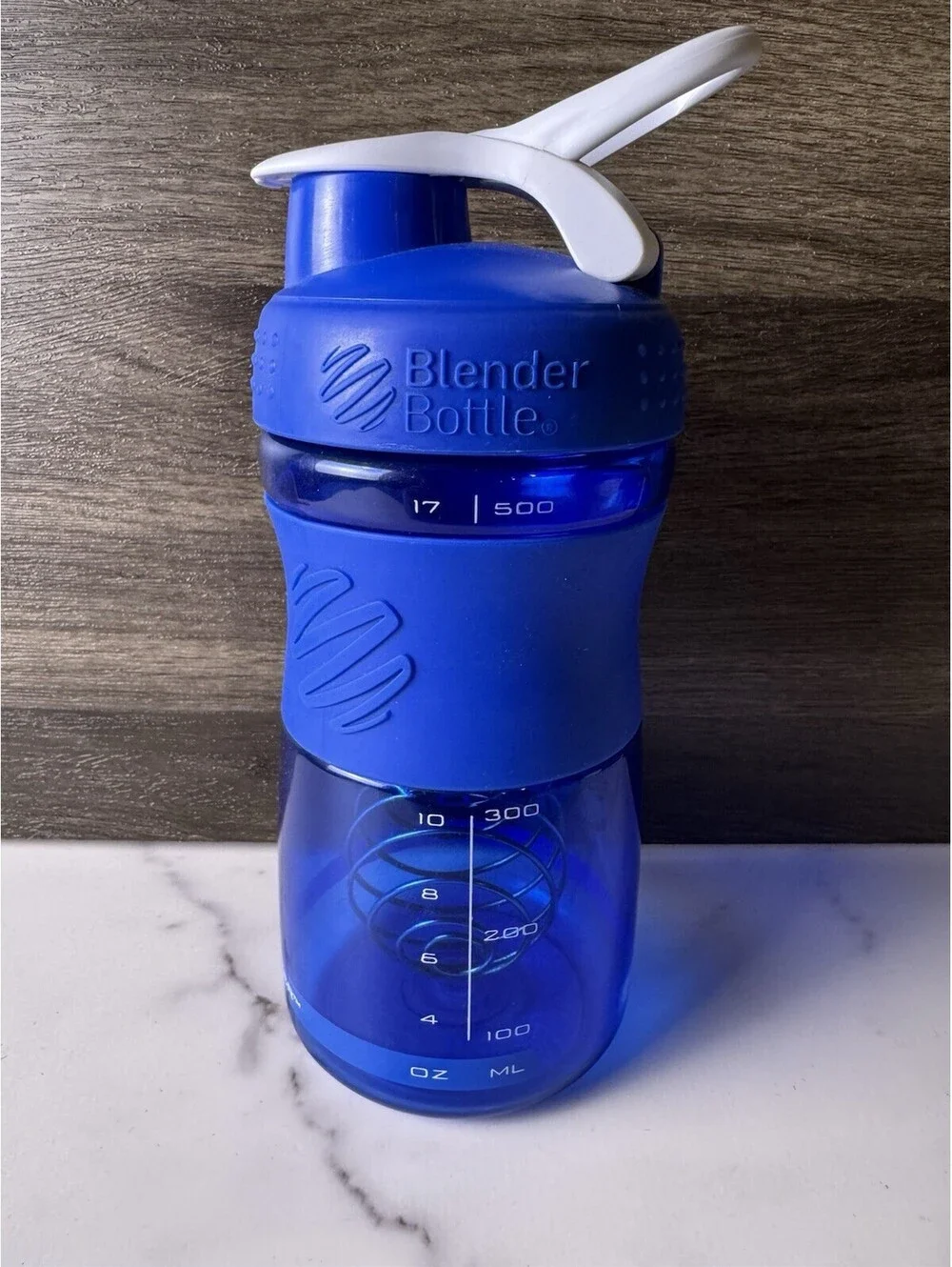 BlenderBottle SportMixer 17oz Blue Shaker Bottle BlenderBall ProFile Logo